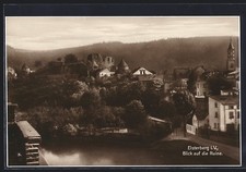 Ansichtskarte Elsterberg i. V., Blick auf die Ruine mit Ortsteil 