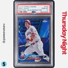 2018 TOPPS CHROME #100 MIKE TROUT BLUE REFRACTOR /150 PSA 10