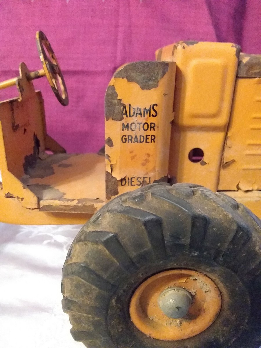 ADAMS MOTOR GRADER NO.512 DIESEL PRESSED STEEL TOY. CHARLES WM