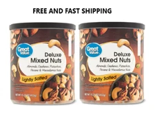 Great Value Lightly Salted, Deluxe Mixed Nuts, 15.25 oz 2 PACK