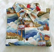 Koko Island USA Men' California Hawaiian S/S Shirt XL Button Beach Surfer Wave