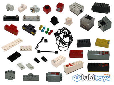 Lego  9V Elektrische Bauteile Stromkabel Motor Blinklicht Sirene Licht