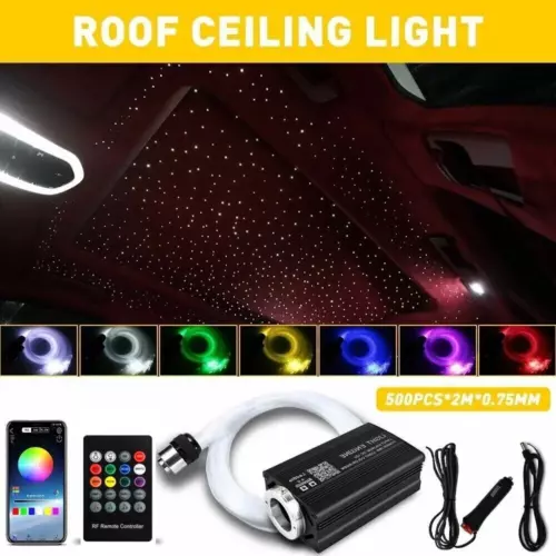 500pc Fiber Optic Car Home Headliner Star Light Kit Roof Ceiling Lights w/Remote - Picture 2 of 22