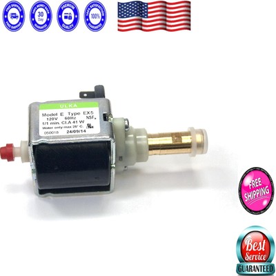 Durable EX5 120V Solenoid Pump - 41W Brass Output for Reliable Coffee Brewing
