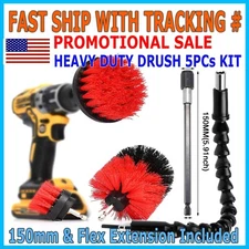 5PC Drill Brush Set Tile Grout Power Scrubber Cleaner Spin Tub Shower Wall