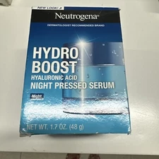 Neutrogena Hydro Boost Hyaluronic Acid Night Pressed Serum 1.7oz / 48g New