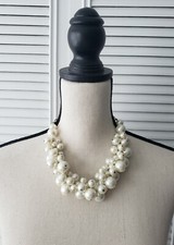 Faux Cluster Pearls Statement Necklace