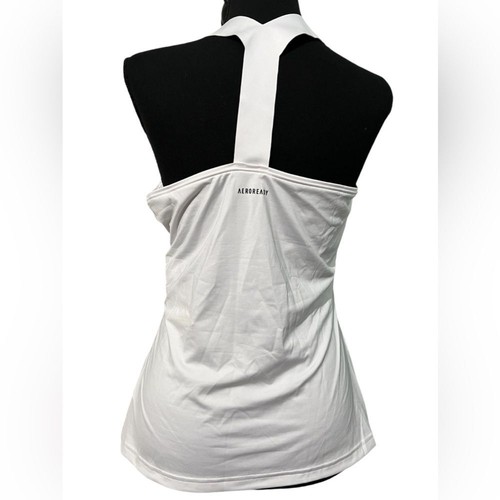 Adidas Y Tennis Tank top Aeroready athletic white black size medium - Picture 3 of 10