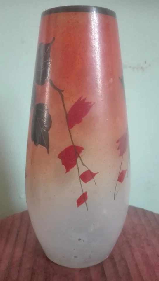 vase en verre peint signé joma - Photo 4/4