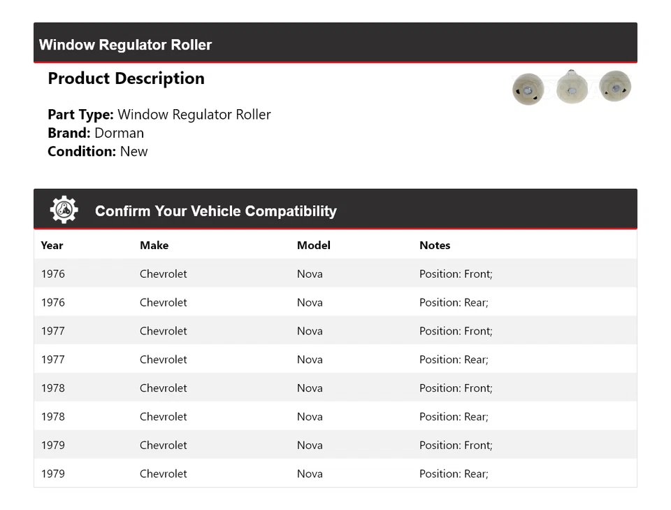 Rolo regulador de janela Chevrolet Nova Dorman 1976-1979 1977 1978 - Imagem 2 de 4