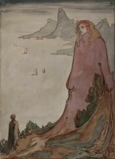 Sorceress Pamela Colman Smith 1907 Symbolist Mystic Occult Art Print Rider–Wait