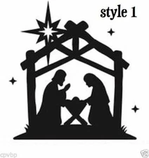 Nativity Manger Christmas decal sticker for DIY 8" Glass block