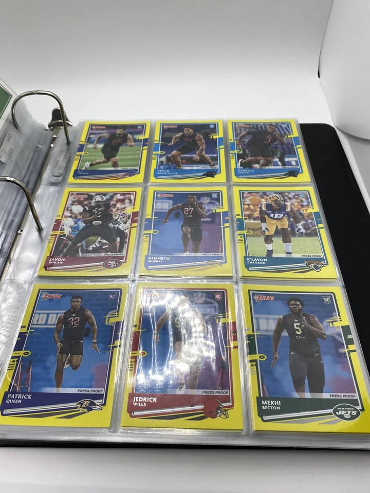 2020 Donruss NFL Yellow Press Proof Complete 350 Card Set - Hurts Love Burrow - Image 3 of 4