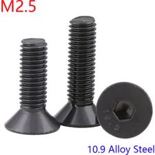 M2.5 - 0.45 10.9 Class Alloy Steel Hex Socket Countersunk Head Screw DIN 7991