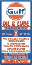 GULF LUBE OIL CHANGE SERVICE GAS STATION SIGN REMAKE ALUMINUM SIZE OPTIONS