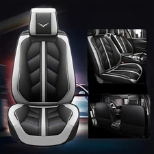 2Pcs Universal Front Seat Covers Luxury PU Leather Auto Seat Cushion Protector
