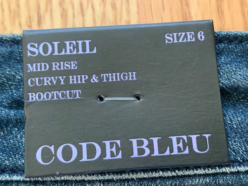NWT Code Bleu Women’s Jeans Sz 6 Soleil Mid Rise Bootcut Curvy Hip & Thigh Blue - Picture 4 of 7