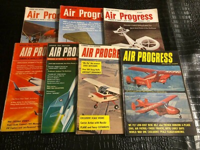 LOT OF 1959 and 1964 vintage AIR PROGRESS aviation magazines (QTY = 7 )
