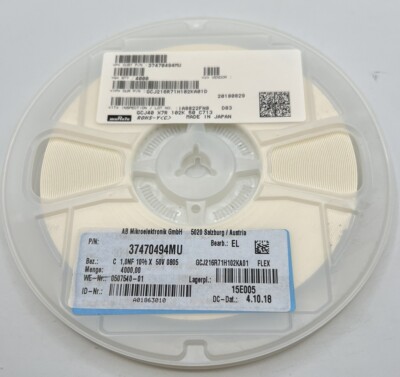 Murata Electronics GCJ216R71H102KA01D CERAMIC CAPACITOR ROLL OF 4000