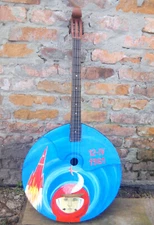 USSR Russia Ukraine Stringed musical instrument Bass domra Hand painted