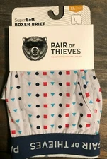 Men's Pair of Thieves SuperSoft Boxer Brief Underwear Grey Geometric Sz XL