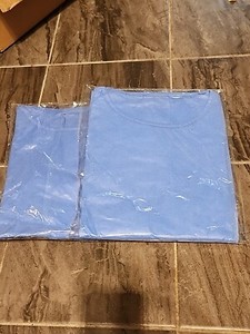 2 New Long Sleeve Medical Gowns Blue