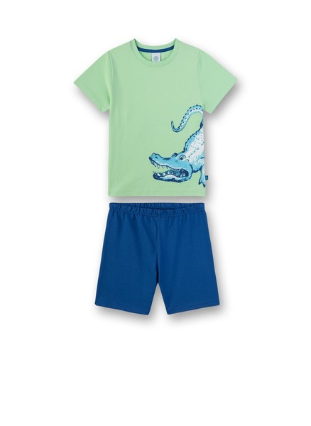 Jungen Shorty / Kurzer Schlafanzug Crocodil, GrüN-Blau V. Sanetta Gr.98-image