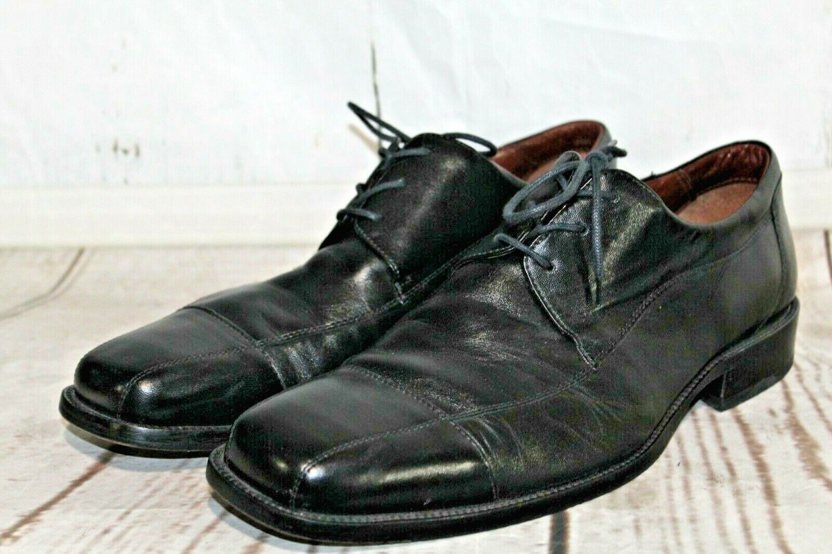 Johnston & Murphy Black Sheepskin Leather Oxfords, Size 12 Johnston & Murphy Shoes Mens Size 12 M Black Leather Cap Toe  main image 3