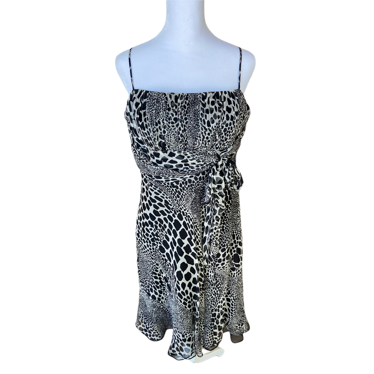 silk laundry leopard dress Laundry By Shelli Segal Brown Leopard Silk Dress - M