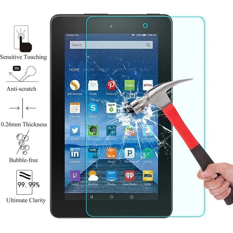 For Amazon Fire HD 8 8 inch Tablet 2018 / 2017 Tempered Glass Screen Protector - Image 2 of 3