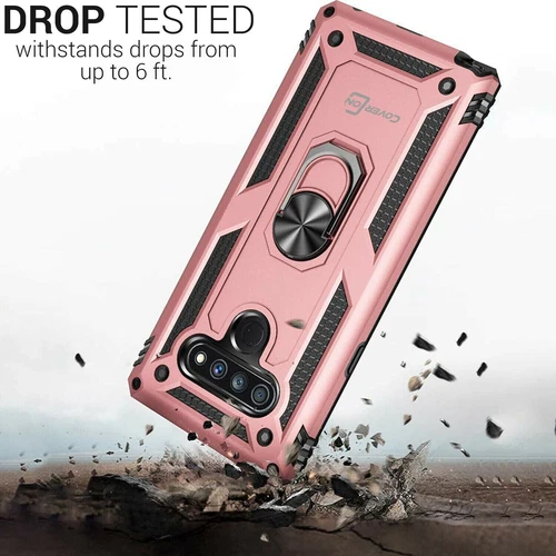 Für LG K51 Stoßfeste Ring Hülle Magnetische Unterstützung Metall Ständer Cover - Bild 6 von 9