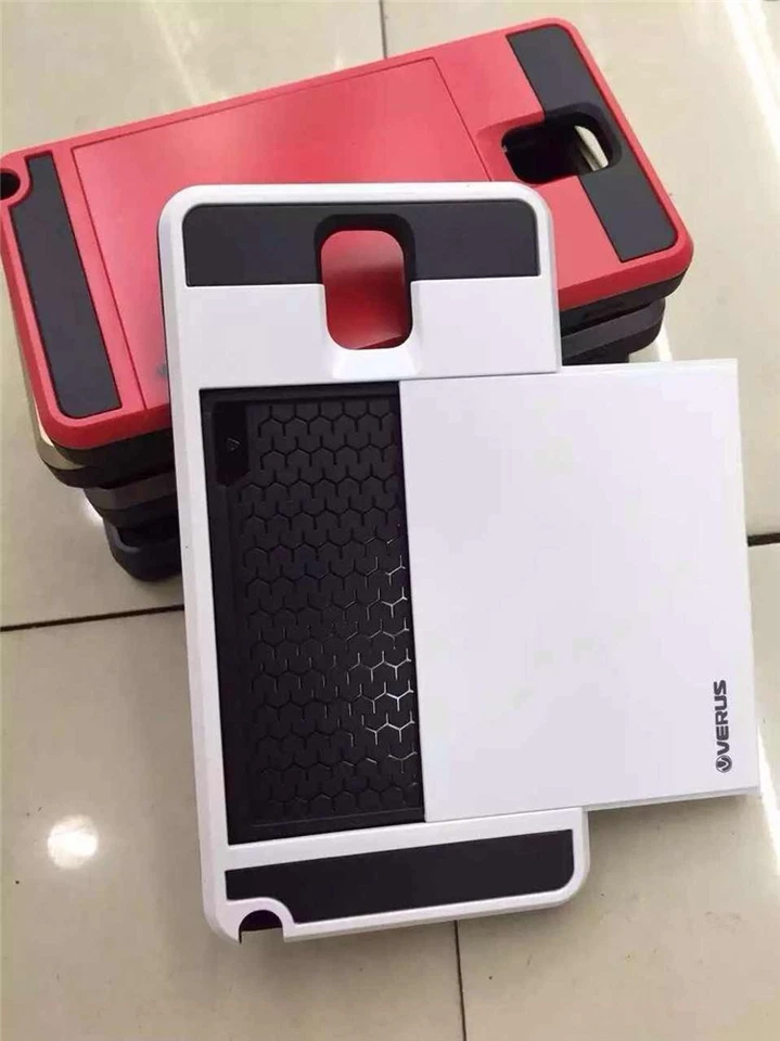 Slide Wallet Case Samsung Note 4 8 9 Credit Card Wallet + Glass - Image 2 of 3