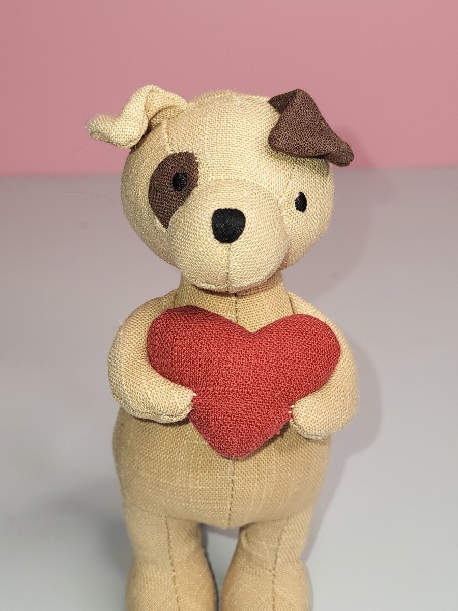 Jellycat Mini Messenger Puppy Dog Holding Heart Plush Stuffed