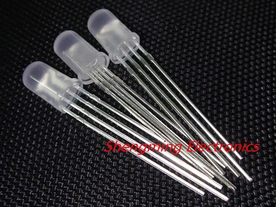 SMW 1000pcs 5mm RGB LED Common Cathode Tri-Color Emitting Diodes Diffused