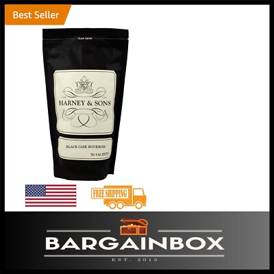 50 Count Black Cask Bourbon Tea Sachets - Rich Black Tea with Aromatic Vanilla