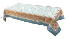 French Provencal Heavy Jacquard Woven Tablecloth Flowers 57X118 Made in France