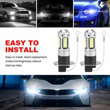 2PC H3 LED Fog Driving Light Bulbs 4014 Conversion Kit Super Bright 6000K White