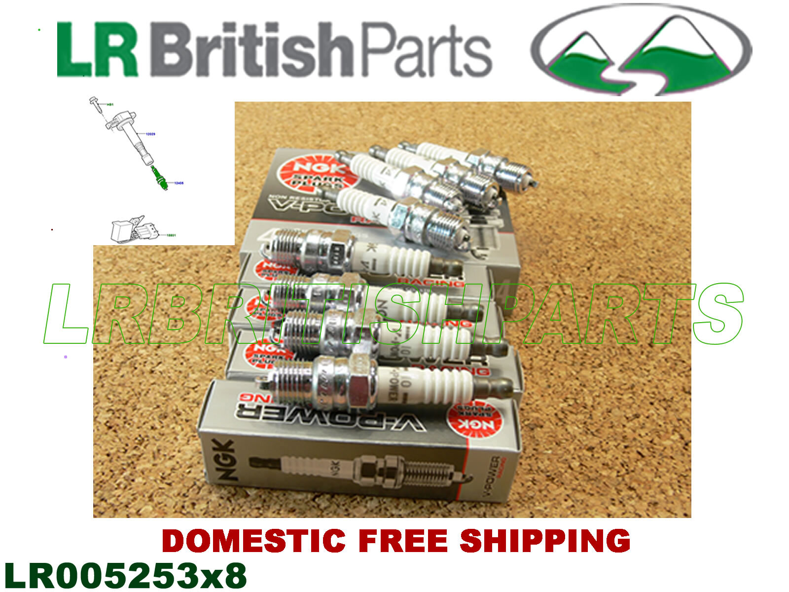 LAND ROVER SPARK PLUG RANGE ROVER 06-09 LR3 RANGE ROVER SPORT 05-09 SET LR005253