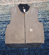 Vintage Carhartt Vest V188 Quilted Liner Made In USA Mens 2XL