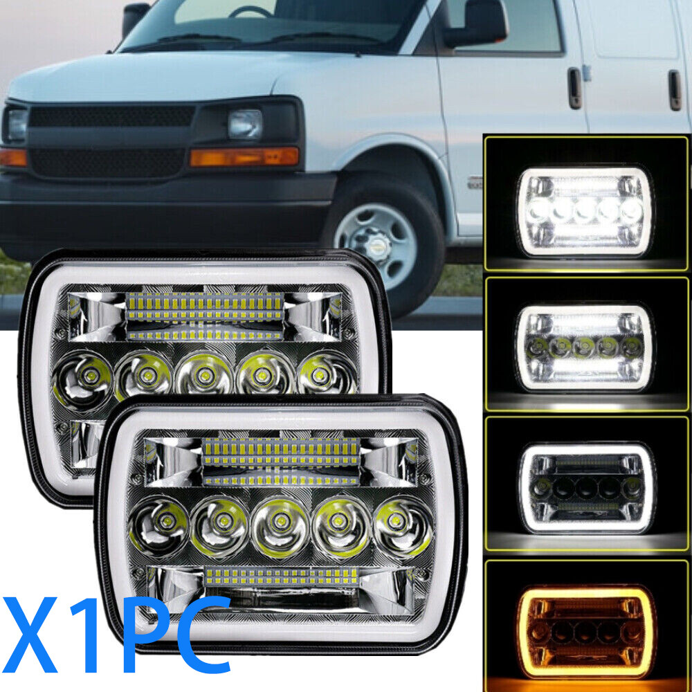 1PC 5x7 Inch Rectangle LED Hi-Lo Headlight DRL for Toyota Pickup Truck