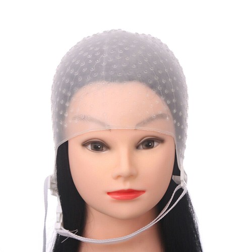 Reusable Silicone Dye Hat Cap Hair Coloring Highlighting Hairdressing With Hook - Picture 9 of 9