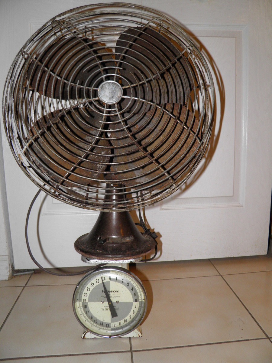 茶掛24 Antique Art Deco Oscillating Electric Industrial 20