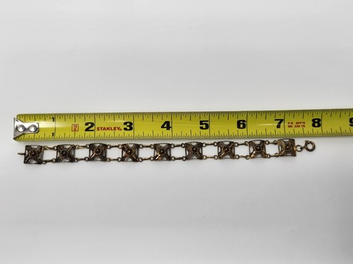 Antikes europäisches 835 Silber aufwendiges filigranes Gliederarmband 7,75 cm verziert - Bild 19 von 21