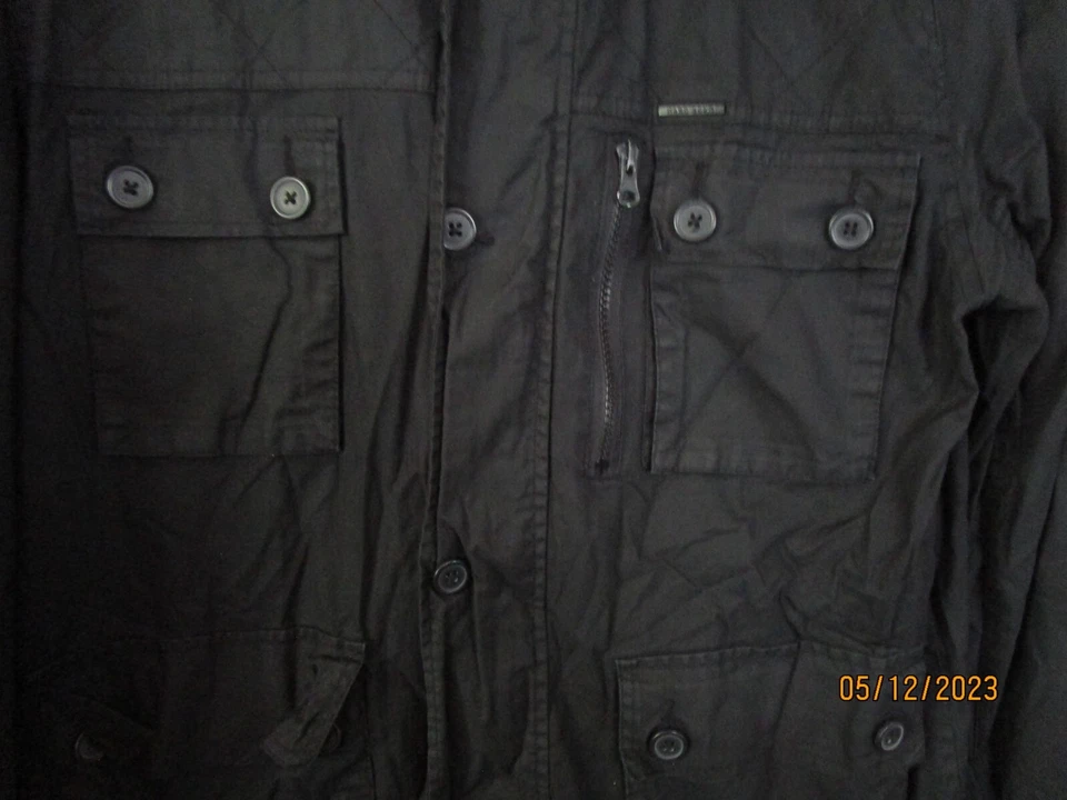 Marc Ecko Cut & Sew Black Jacket Sz Large Cotton w Polyester Chest 42 Length 31 - Image 3 of 4