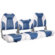 NORTHCAPTAIN White/Pacific Blue  52" Folding Bass Boat Seat 3 PCS