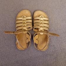 Mini Boden Girls Gold Gladiator Sandals Size 2 / 34