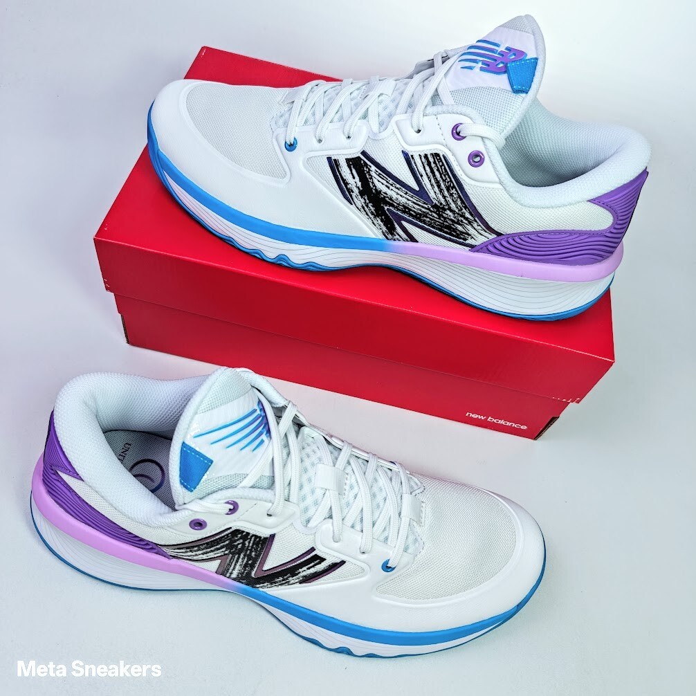 New Balance US 9.5 Men's White/Blue/Purple Basketball - NB