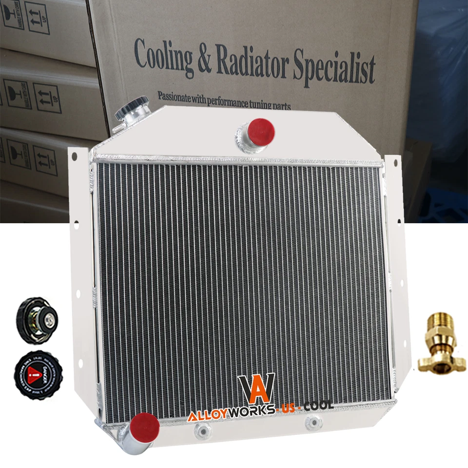 4 Row Aluminum Radiator fit 1951-1957 International Harvester L/R/S Series Truck - Изображение 2 из 4