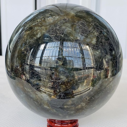 2560g Natural labradorite ball rainbow quartz crystal sphere gem reiki healing - Picture 9 of 12