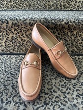 Gucci Women s Vintage 80s Rare British Tan Leather 1953 Horsebit Flat Loafers 7